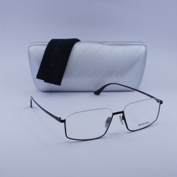 Balenciaga BB0143O 001 Rectangle Eyeglasses 58mm - Black - Picture 1 of 10